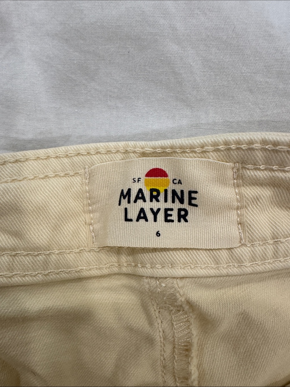 Marine Layer Cream/yellow Pants size 6
